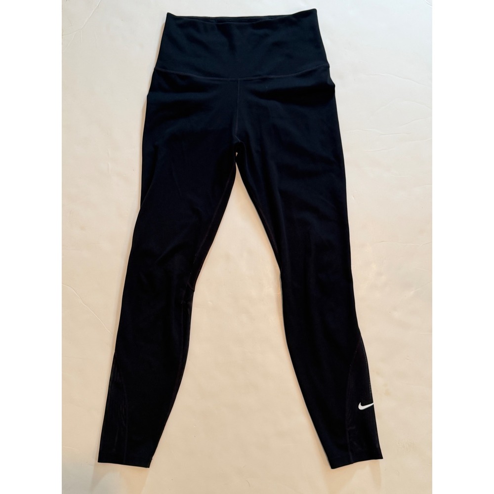Nike Womens High Waisted Mesh Panel Leggings Black Athletic Tights RN56323